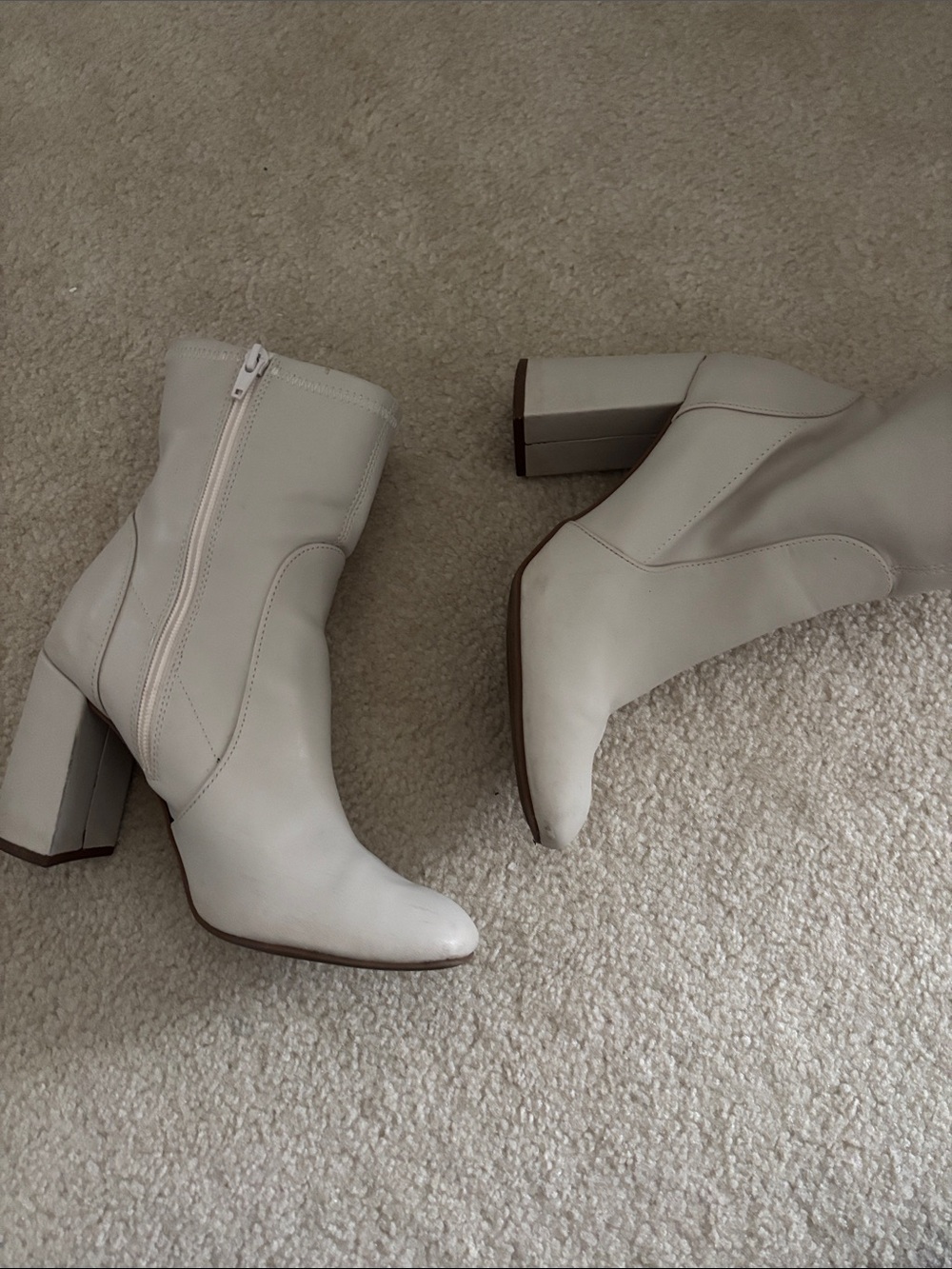 Target Women's Cream Block Heel Ankle Boots